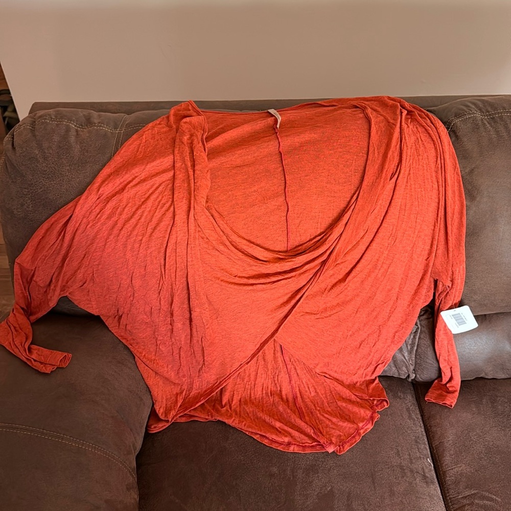 Orange Wrap Long Sleeve Tee